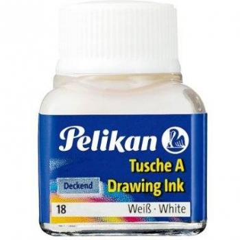 Pelikan 201673 - Tinta China de Alta Calidad, Color Blanco, 10ml