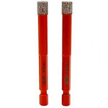 BGTEC Brocas de Diamante en Seco con Vástago Hexagonal de Cambio Rápido para Baldosas de Porcelana, Mármol, Cerámica, Ladrillo, 2 piezas de Diámetro 8 mm
