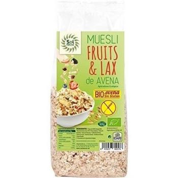Sol Natural Muesli Avena y Frutas, sin Gluten - Paquete de 6 x 425 gr - Total: 2550 gr