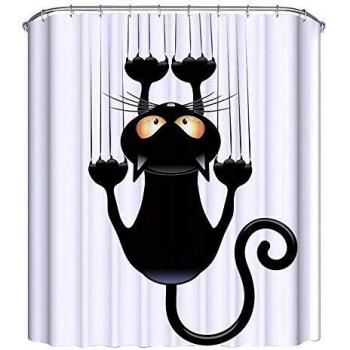 NIBESSER Cortina de Baño Tejido Resistente al Moho 3D Digital Impresión Dibujos Animales Flamenco Elefante Infantil Cortina Accesorios de Ducha Bañera con 12 Ganchos, 180cmx180cm