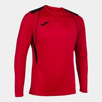 Camiseta Manga Larga Joma Championship VII Hombre Rojo Negro