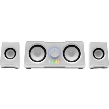 MARSGAMING MS22W, Altavoces Compactos Gaming 2.2, RGB Flow, Subwoofer + 4 Altavoces Activos, Sonido DSP 35W, Blanco