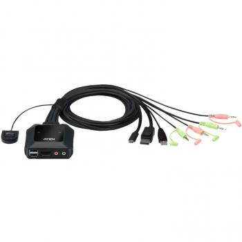Switch KVM en formato cable híbrido DisplayPort de ATEN CS52DP-AT