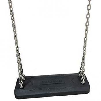 MASGAMES | Asiento de Columpio Classic | Base de Caucho y Aluminio | Cadenas de 180 cm de Largo | homologado para Uso público |