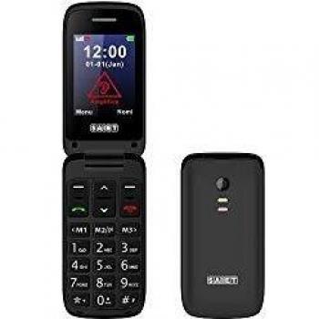 Teléfono Móvil Saiet Scudo Tre 2.4 con Teclas y Caracteres Grandes, Audio Amplificado, Tasto SOS y Bluetooth - Color Grafito