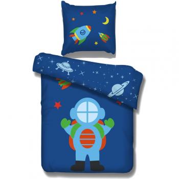 Conjunto de colcha Vipack Design Astronaut 195x85 cm en algodón azul