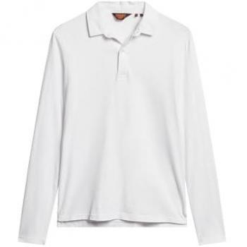Superdry Long Sleeve Casual Polo Shirt in White for Men