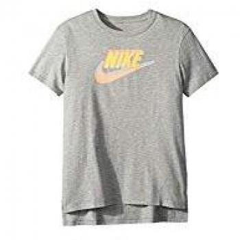 Nike Hilo Futura Camiseta, Niñas, Gris Oscuro, Large