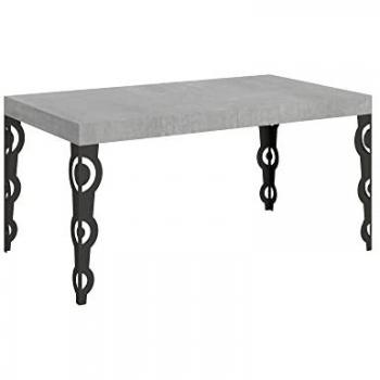 Mesa Extensible Karamay 90x160/264 cm Estructura Antracita - Cemento