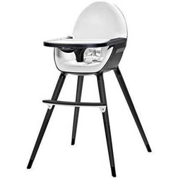 Kinderkraft Trona Bebé 2 en 1 FINI, Silla Infantil, Ajustable, Negro y Blanco