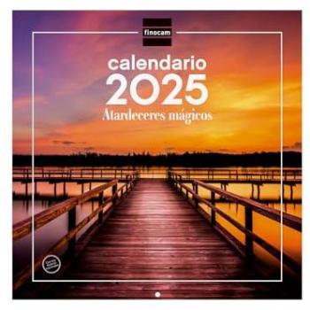 Finocam - Calendario Imágenes de Pared 30x30 para Escribir 2025 Atardeceres mágicos Enero 2025 - Diciembre 2025 (12 meses) Español