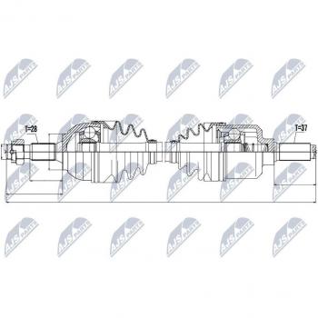 Árbol de transmisión NTY NPW-CT-052 con características de alta resistencia y durabilidad