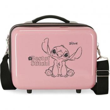 Disney - Neceser infantil en ABS Best of Stitch con capacidad de 9 litros y diseño rosa