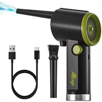 Soplador de Polvo Eléctrico Inalámbrico, Plumero de aire 41000 RPM, lata de aire comprimido portátil, con cable USB y cepillo de limpieza, para computadora, teclado, coche, casa de mascotas