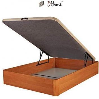 DHOME Canape Abatible Tapizado 3D 4 válvulas Maxima Calidad Esquinas canapé Madera