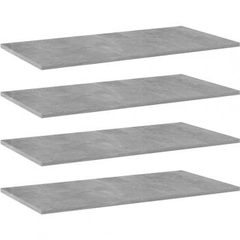 Concrete Gray Bookshelf Boards Set of 4, 80x40x1.5 cm Engineered Wood