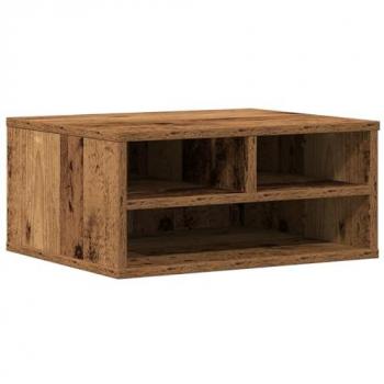 vidaXL Rustic Printer Stand - 49x40x22.5 cm - Engineered Wood - Sturdy Design with Ample Storage