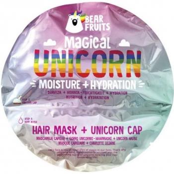 Bear Fruits Mascarilla Mágica Unicornio - Tratamiento Capilar Hidratante con Gorro de Ducha, 5 Unidades de 20ml