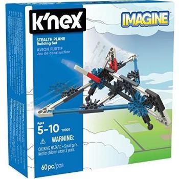 K'NEX - Imagine Stealth Plane - Juego de construcción de avión sigiloso para niños de 5 años de edad, juguete para construcción, con 61 piezas , color/modelo surtido