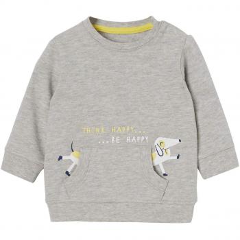 VERTBAUDET Sudadera para bebé niño con Bolsillos Canguro Gris Jaspeado 9M