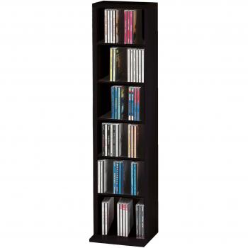 VCM Elementa-Estantería para 102 CDs, Color Negro, Madera