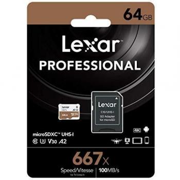 Lexar - Tarjeta de Memoria Micro SDXC 64 GB 667x - UHS-I