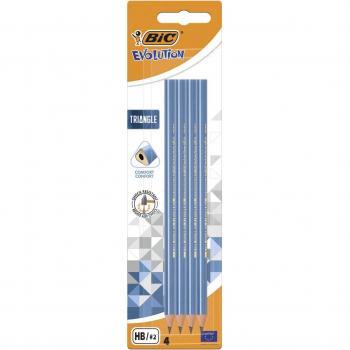 Pack de 4 Lápices Grafito Evolution Triangle BIC.