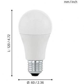 EGLO LM - Bombilla LED (E27, plástico, 12 W), color blanco