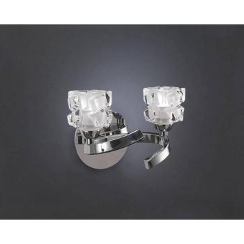 Aplique de pared Ice con interruptor 2 bombillas G9 ECO, cromo pulido