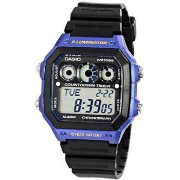 Casio Digital Square Sport Watch AE-1300WH-2AV - Men's Blue Chronograph