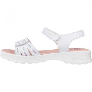 Sandalia Piel Niña Pablosky 417500 Corazón - Estilo y Comodidad, sandalias abiertas de niña de piel color blanco