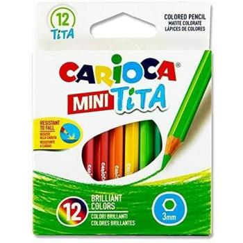 Carioca Mini Tita - Caja de 12 mini lápices hexagonales, multicolor