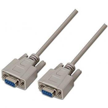 AISENS A112-0067 - Cable Null Modem DE 1.8 m para Dispositivos de Comunicación equipados con Puerto Serie, Color Beige