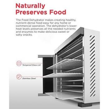 SousVideTools Hendi SVT-229026 Deshidratador de alimentos de acero inoxidable, 10 bandejas, panel táctil con temporizador y control del termostato, grado comercial, óptimo para fruta, carne y verduras