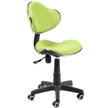 duehome Silla de Escritorio, Silla de Estudio, Silla Juvenil, Acabado en Tejido Transpirable, Color Verde, Modelo Bambola, Medidas: 53 cm