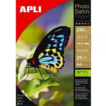 APLI 10415-Papel fotográfico Photosatin A4 240 g 25 hojas