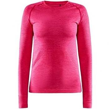 Maillot mujer Craft CORE DRY ACTIVE COMFORT LS rosa, manga larga, tejido técnico transpirable, diseño ligero y cómodo, ideal para actividades deportivas