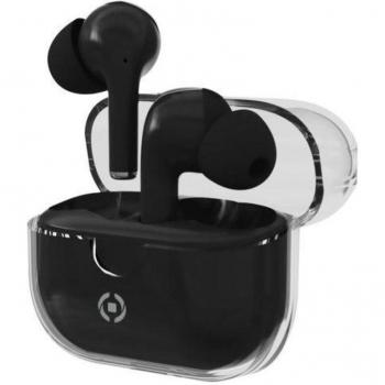 Celly CLEAR Auriculares True Wireless Stereo (TWS) In-Ear con Micrófono, Llamadas/Música, USB Tipo C, Bluetooth, Color Negro