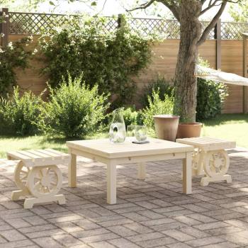 vidaXL 2-Piece Garden Footstools Solid Fir Wood