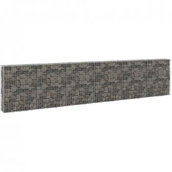 vidaXL Gabion Wall with Covers Galvanised Steel 300x30x100 cm