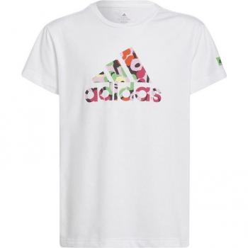 Camiseta de manga corta adidas x marimekko estampado floral para niñas blanca