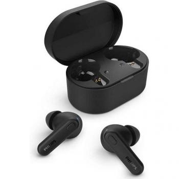 Auriculares Bluetooth Philips TAT1108 con estuche de carga y autonomía de 5 horas en color negro