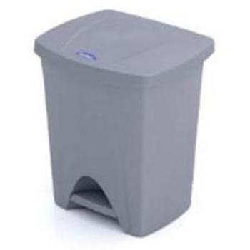 Papelera con pedal 25 litros gris rectangular