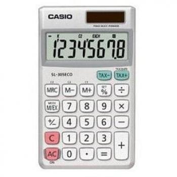 Calculadora Científica Casio SL-305ECO Solar/Batería, Pantalla LCD 8 Dígitos, Compacta y Ecológica