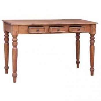 Escritorio con cajones de madera maciza de caoba 117x57x75 cm