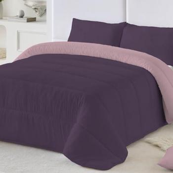 Edredón Nórdico Reversible Bicolor 300 gr Microfibra Extrasuave Antialérgico Transpirable - Cama 135/150 cm - Color Berenjena/Rosa Viejo - Fabricado en España