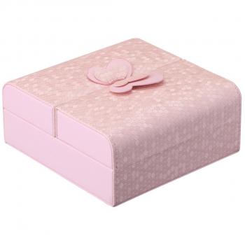 Joyero organizador de piel sintética iSuperb, tamaño de viaje. ideal para todo tipo de joyas y como regalo de San Valentín, tamaño: 15 x 15 x 6,5 cm