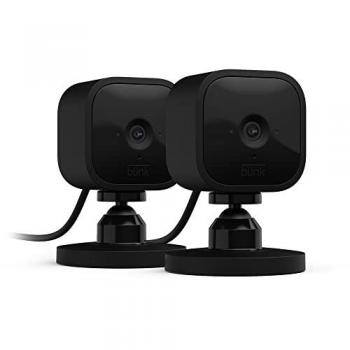 Cámara de Seguridad Inteligente Blink Mini Negra - 2 Unidades, 1080p HD, Visión Nocturna, Audio Bidireccional, Detección de Movimiento