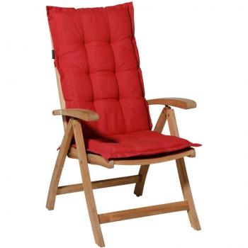 Cojín de silla con respaldo alto Panama 123x50cm rojo