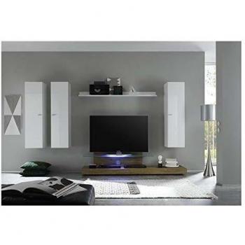Conjunto Mueble TV Bizanno Perlo y Wengué 275 cm